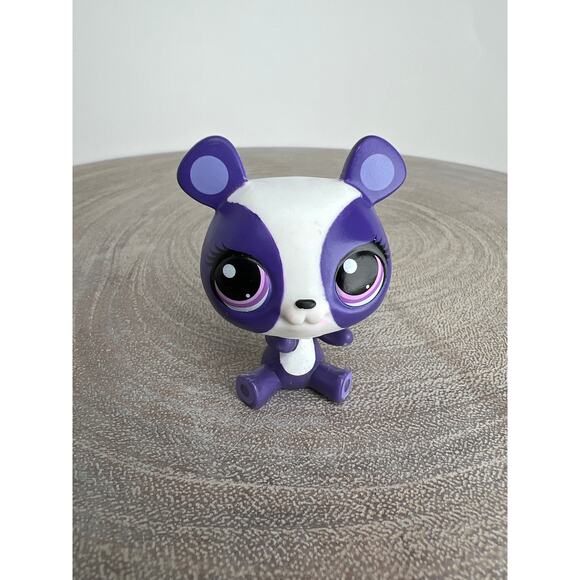 Littlest Pet Shop #2695 Penny Ling Panda Bear Purple White Pink Eyes - Picture 1 of 3